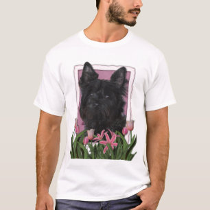 Camiseta Dia das mães - tulipas cor-de-rosa - monte de