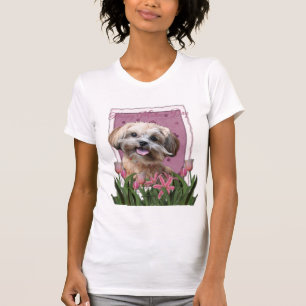 Camiseta Dia das mães - tulipas cor-de-rosa - ShihPoo -