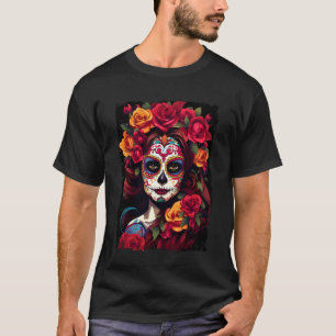 Camiseta Dia das Morte Dia De Los Muertos Catrina Mulher F