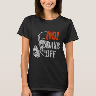 Camiseta Dia de Academia Crânio Levantamento de Peso Motiva