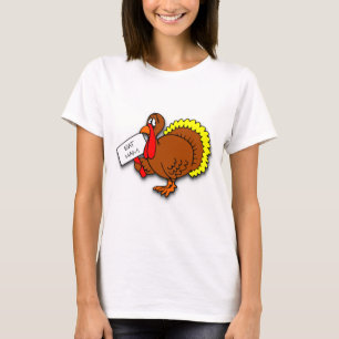 Camiseta Dia de Ação de Graças A Turquia Diz Comer Ham
