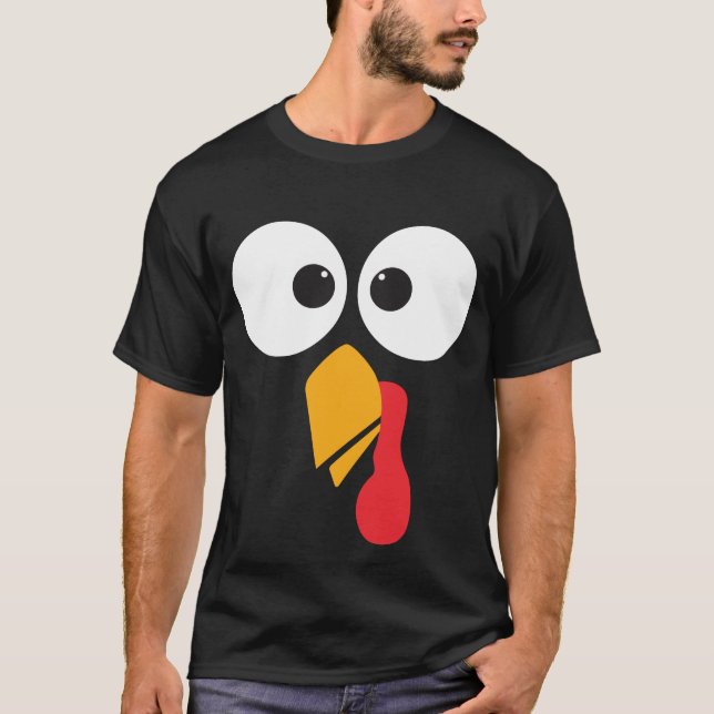 Camiseta Dia de Ação de Graças A Turquia Enfrenta Figurança (Frente)