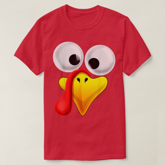 Camiseta Dia de Ação de Graças A Turquia Enfrenta Figurança (Frente do Design)