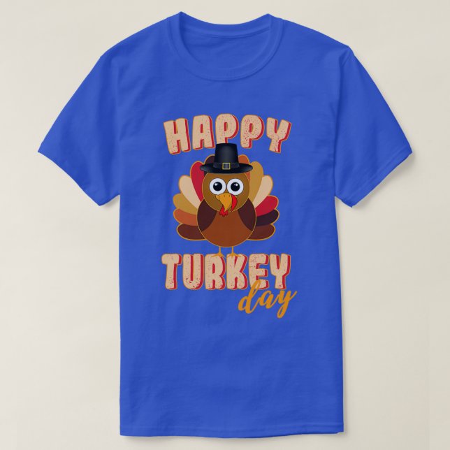 Camiseta Dia de Ação de Graças à Turquia Engraçado Ação de  (Frente do Design)
