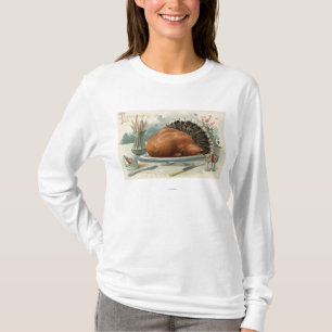 Camiseta Dia de Ação de Graças A Turquia Vestida para Ja
