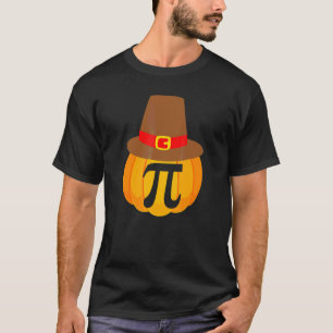 Camiseta Dia de Ação de Graças Abóbora Pi Torta Chapéu de P