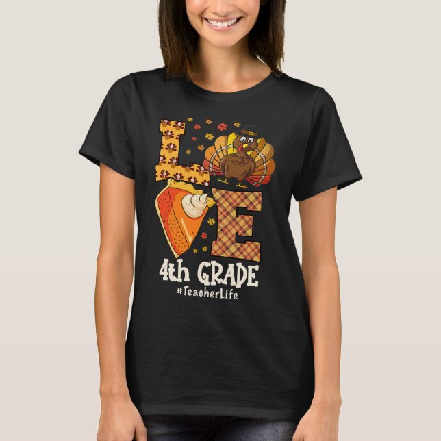 Camiseta Dia de Ação de Graças Amor 4ª Série Professor Peru (Frente)