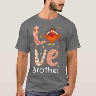 Camiseta Dia de Ação de Graças Amor Irmão Feliz Turquia
