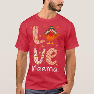 Camiseta Dia de Ação de Graças Amor Meema Feliz Dia da Turq