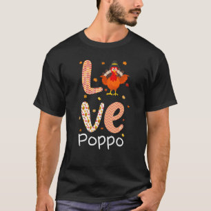 Camiseta Dia de Ação de Graças Amor Poppo Feliz Dia da Turq