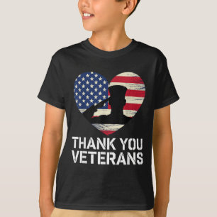 Camiseta Dia de Ação de Graças aos Veteranos Bandeira Ameri