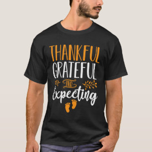 Camiseta Dia de Ação de Graças Aviso de Gravidez Queda