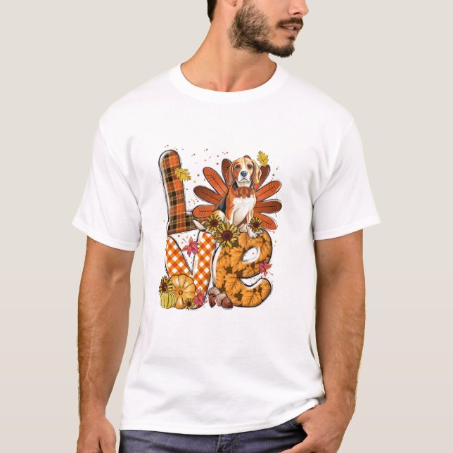 Camiseta Dia de Ação de Graças Beagle Fofo (Frente)