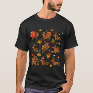 Camiseta Dia de Ação de Graças Dachshund Cachorro Salsicha