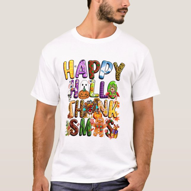Camiseta Dia de Ação de Graças de Halloween (Frente)