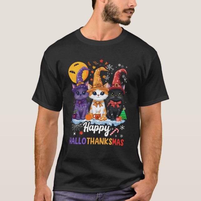 Camiseta Dia de Ação de Graças de Halloween 2024 Hallothank (Frente)