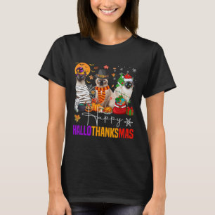 Camiseta Dia de Ação de Graças de Halloween de Siamese Cat
