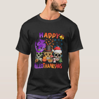 Camiseta Dia de Ação de Graças de Halloween Hallothanksmas