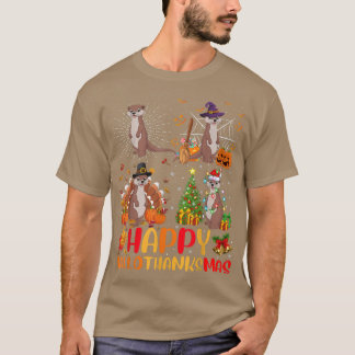 Camiseta Dia de Ação de Graças de Halloween Mar de Natal Ot