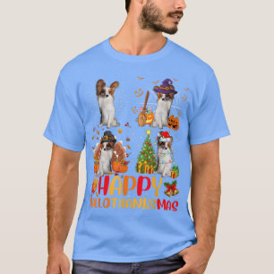 Camiseta Dia de Ação de Graças de Halloween Salão de Cachor