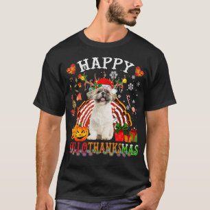 Camiseta Dia de Ação de Graças de Halloween Shih Tzu HalloT