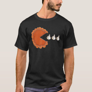 Camiseta Dia de Ação de Graças de Pumpkin Pie Comendo Creme
