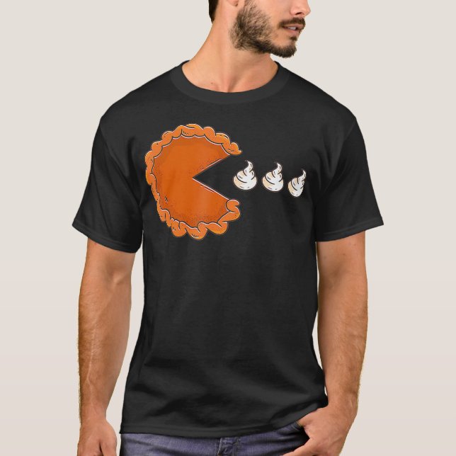 Camiseta Dia de Ação de Graças de Pumpkin Pie Comendo Creme (Frente)