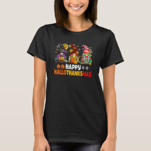 Camiseta Dia de Ação de Graças dos Gnomos Happy Hallothanks
