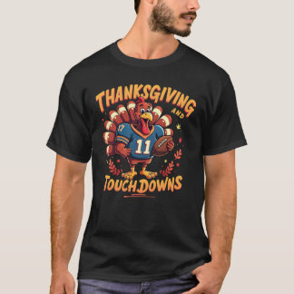 Camiseta Dia de Ação de Graças e touchdowns