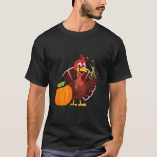 Camiseta Dia de Ação de Graças Engraçado Turquia Cabeleirei