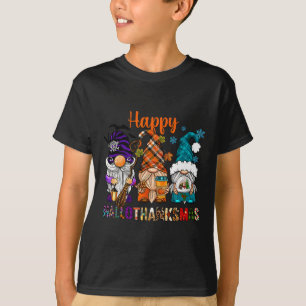 Camiseta Dia de Ação de Graças Feliz Natal das Bruxas Hallo