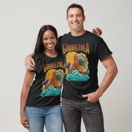 Camiseta Dia de Ação de Graças Gobblezilla Kaiju Monstro