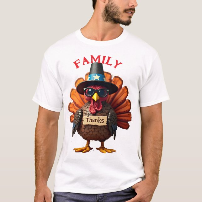 Camiseta Dia de Ação de Graças janta de banquete na Turquia (Frente)