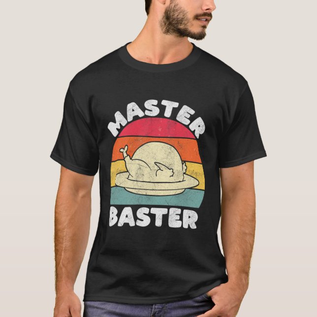 Camiseta Dia de Ação de Graças Mestre Baster Engraçado Dia  (Frente)