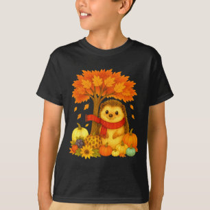 Camiseta Dia de Ação de Graças Outono Outono Ouriço Folha Q