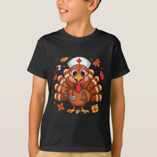 Camiseta Dia de Ação de Graças Peru Enfermeira Mulheres Cui