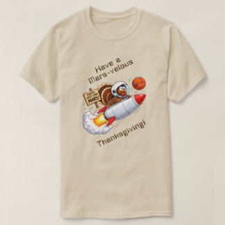 Camiseta Dia de Ação de Graças peru espacial engraçado unis
