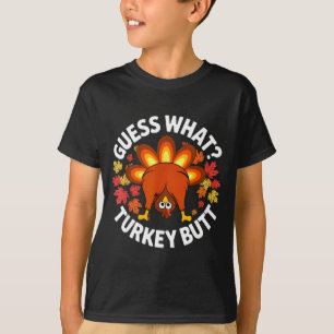 Camiseta Dia de Ação de Graças Piada Advinhe O Que Bunda de