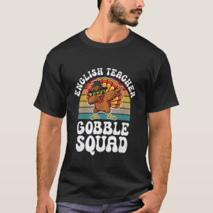 Camiseta Dia de Ação de Graças Professora de Inglês Gobble 
