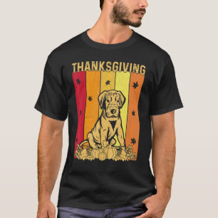 Camiseta Dia de Ação de Graças Retro Great Dane Cachorro Fa