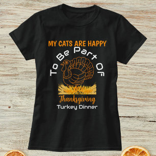 Camiseta Dia de Ação de Graças Turquia Janta Gatos Personal