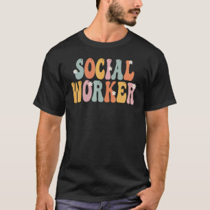 Camiseta Dia de Apreciação do Trabalho Social Groovy Vintag