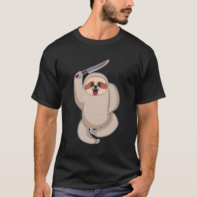 Camiseta Dia de as Bruxas engraçado 2020 Sloths Murderous S (Frente)