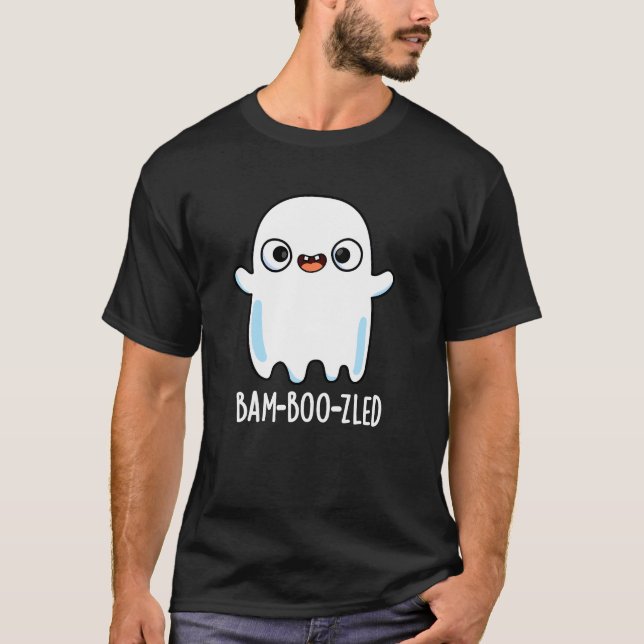 Camiseta Dia de as Bruxas engraçado Bam-boo-zled Ghost Pun  (Frente)