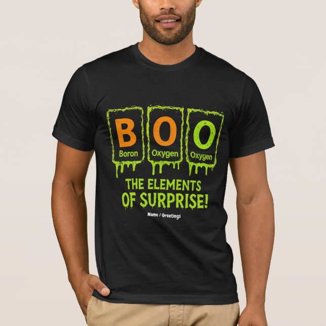 Camiseta Dia de as Bruxas engraçado Boo Elements Science Su (Frente)