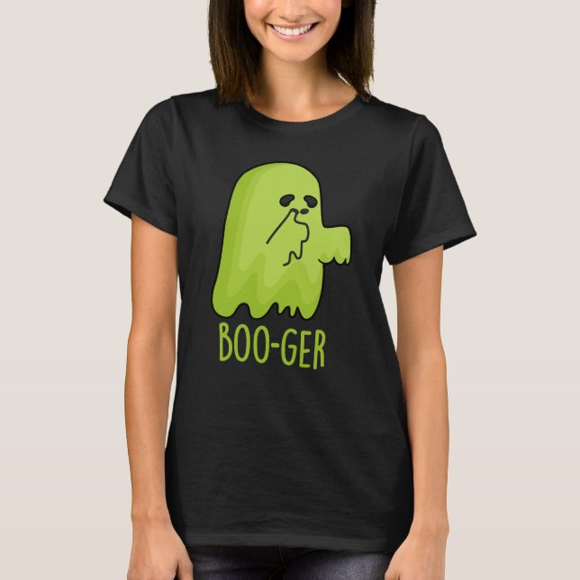 Camiseta Dia de as Bruxas engraçado Boo-ger Booger Ghost Pu (Frente)