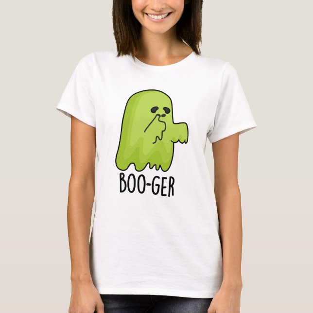 Camiseta Dia de as Bruxas engraçado Boo-ger Booger Ghost Pu (Frente)