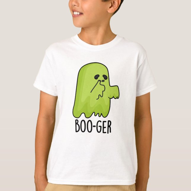Camiseta Dia de as Bruxas engraçado Boo-ger Booger Ghost Pu (Frente)