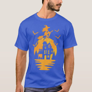 Camiseta Dia de as Bruxas engraçado Bruxa Voadora Vassoura