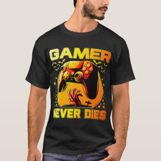 Camiseta Dia de as Bruxas engraçado Costume Gamer Nunca Faz